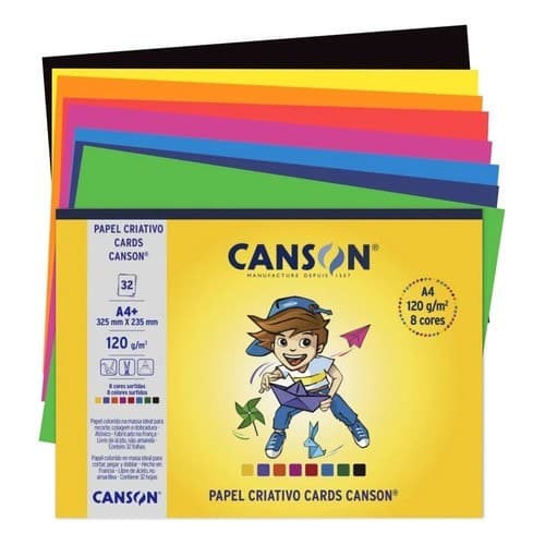 Kit 05 Blocos Canson Criativo A4+ 32 Fls 120 Grs 8 Cores 8 Cores (colorido)