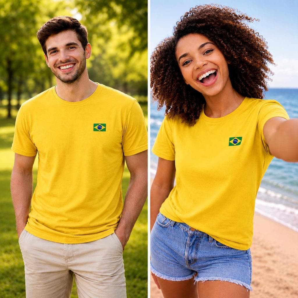 Camiseta Brasil Camisa Unissex unidade 100% Algodão ou dryfit  Blusa Feminina Copa do Mundo