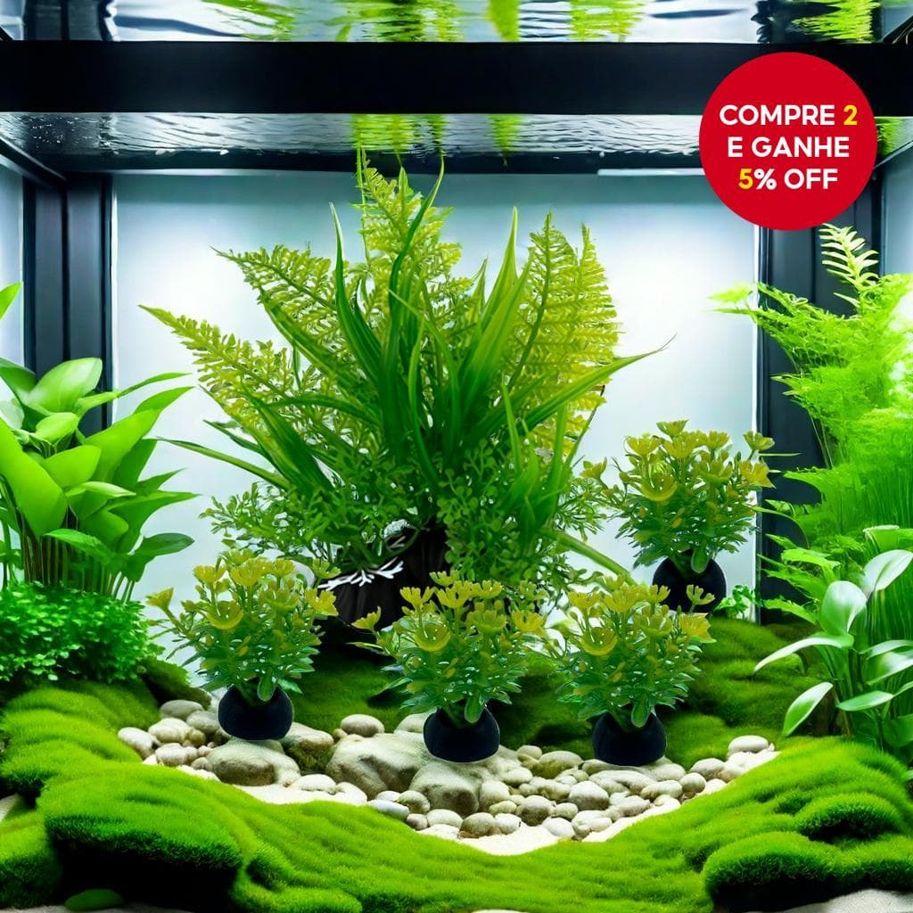 5 peças de plantas aquáticas ornamentais de plástico simulado, grama aquática artificial para decoração de aquários.