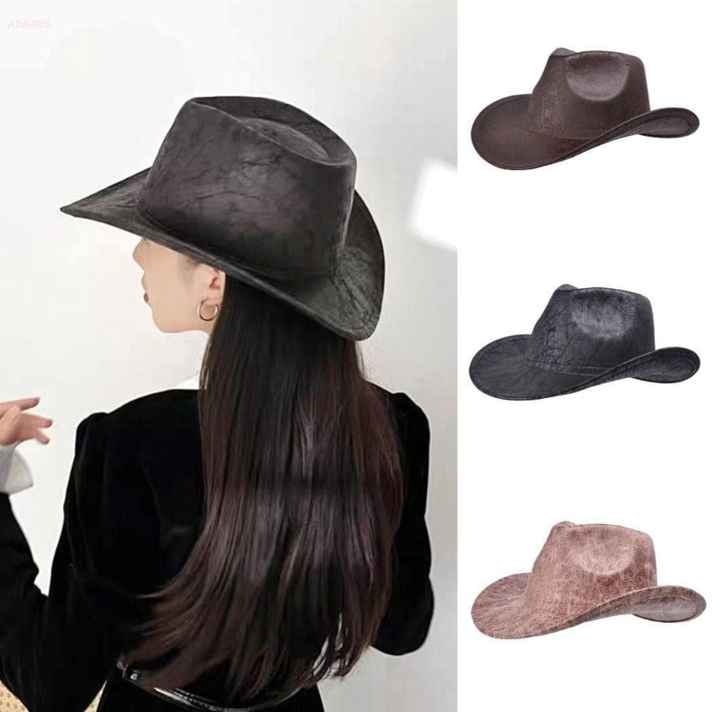 Chapéu De Cowboy Ocidental ADAMES , Boné Com Viseira Estilo Étnico De Proteção Solar , Cavaleiro De Aba Larga Ajustável