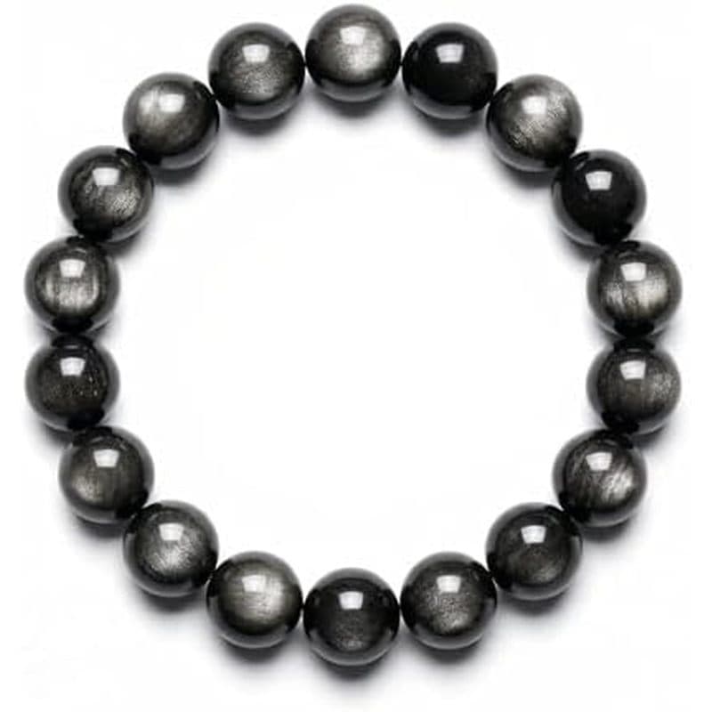 Pulseira De Obsidiana Natural ANNIE WU , Joias De Cristal Redondas Com Contas De 10 Mm Para Homens & amp ; Mulheres , Pe