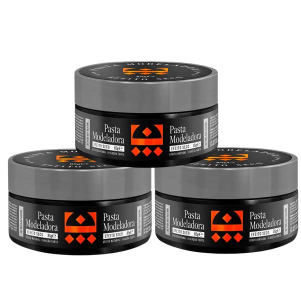 Kit com 3 Pastas Modeladoras Efeito Seco - Embaixador 85g