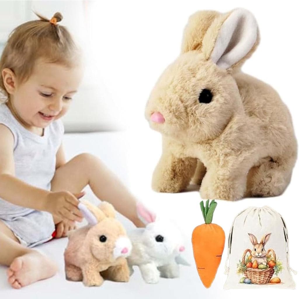 Bunby - Meu Brinquedo de Coelho Realista, Coelho Realista Bunbi, Brinquedo Interativo de Coelho Realista - Salta, Aperta