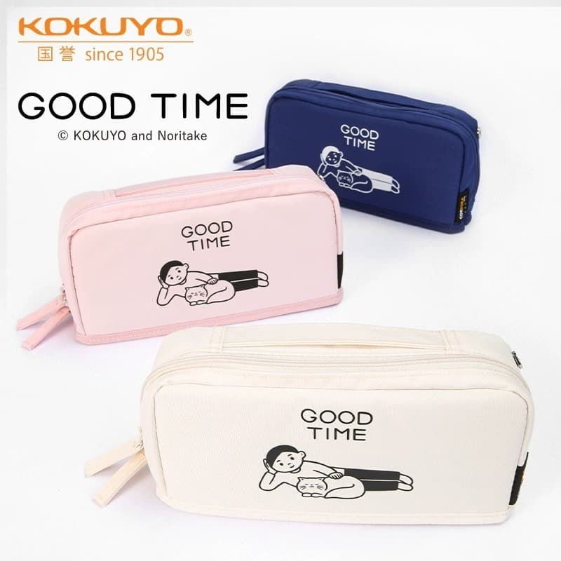 Japão kokuyo kokuyo Noritake Co-Branded HACO · Estojo para lápis HACO e gato e adolescente Bolsa Stand-Up de grande capa
