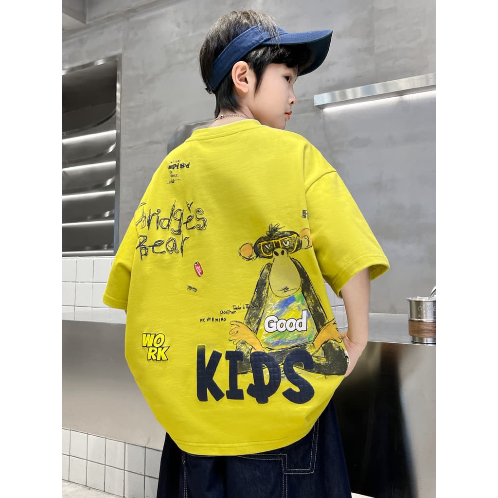 Meninos camiseta de manga curta verão estilo fino 2026 novo estilo médio grande meninos crianças verão meia manga topos