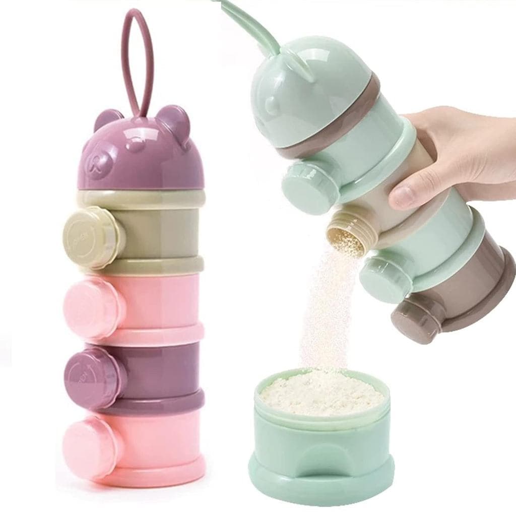 2 PCS Dispensador de Leite em Pó para Bebês de 4 Camadas, Recipiente Empilhável para Fórmula para Viagem, Caixa Portátil