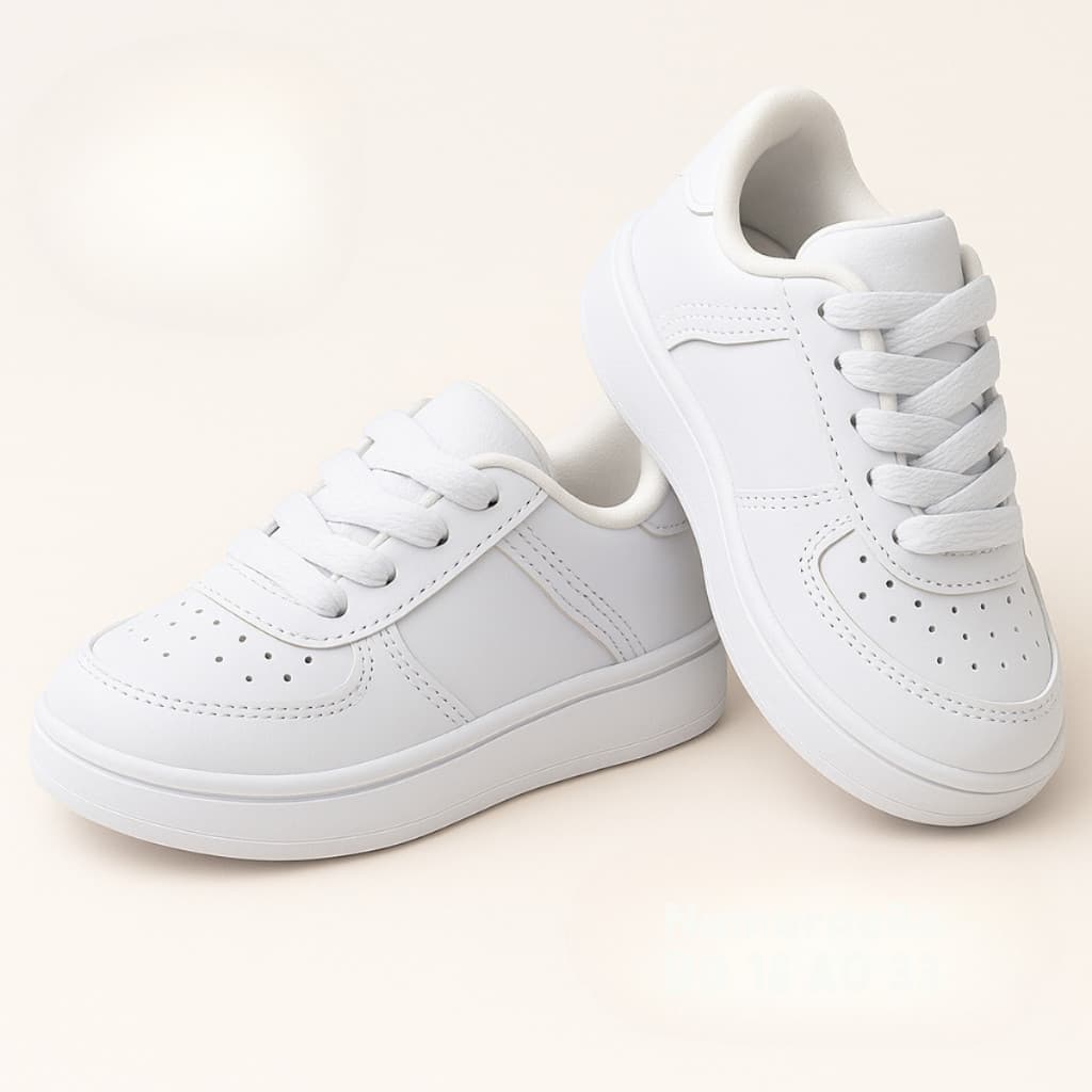 Tênis Branco Unissex Infantil e Baby, Conforto e Elegância para Crianças do 18 ao 33!