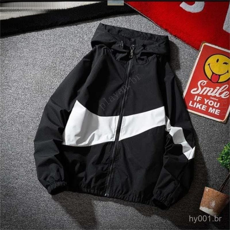 (duyonglin111) Jaqueta Masculina De hip-hop , Corta-Vento Com Zíper E Proteção Solar À Prova De , Grande Capuz , casual