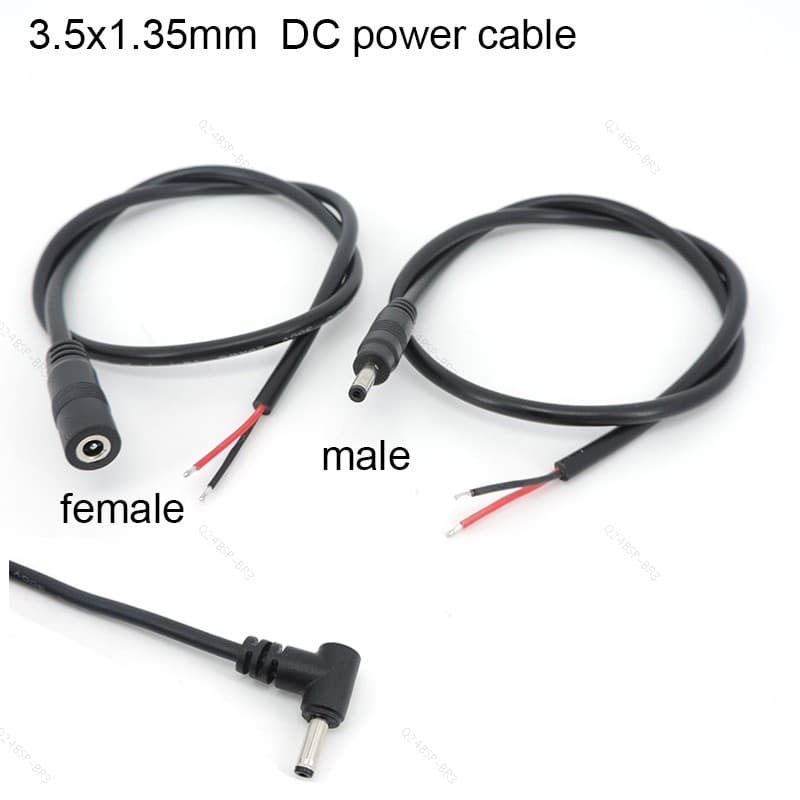 1m 2 Pinos DC Alimentação 3.5mm X 1.35mm Macho Fêmea Conector Cabo 22AWG 3A De Extensão Anjo Direito 90 Graus Para Câmer