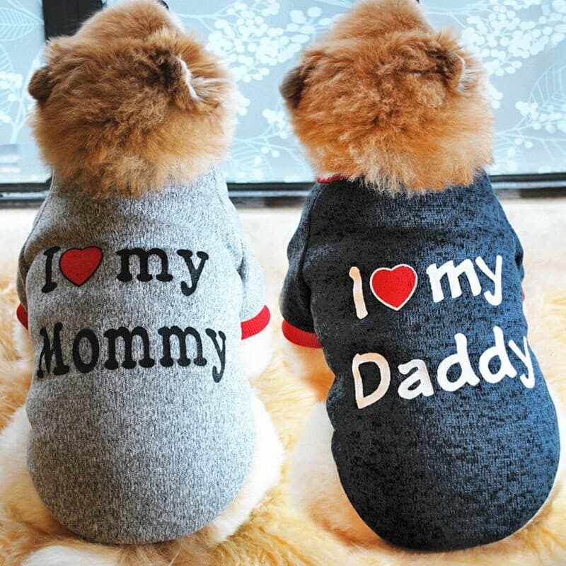 Roupas Quentes para Cães Pequenos e Médios, Moletom de Inverno e Natal para Cães, Casaco de Fleece com Estampa de Coraçã
