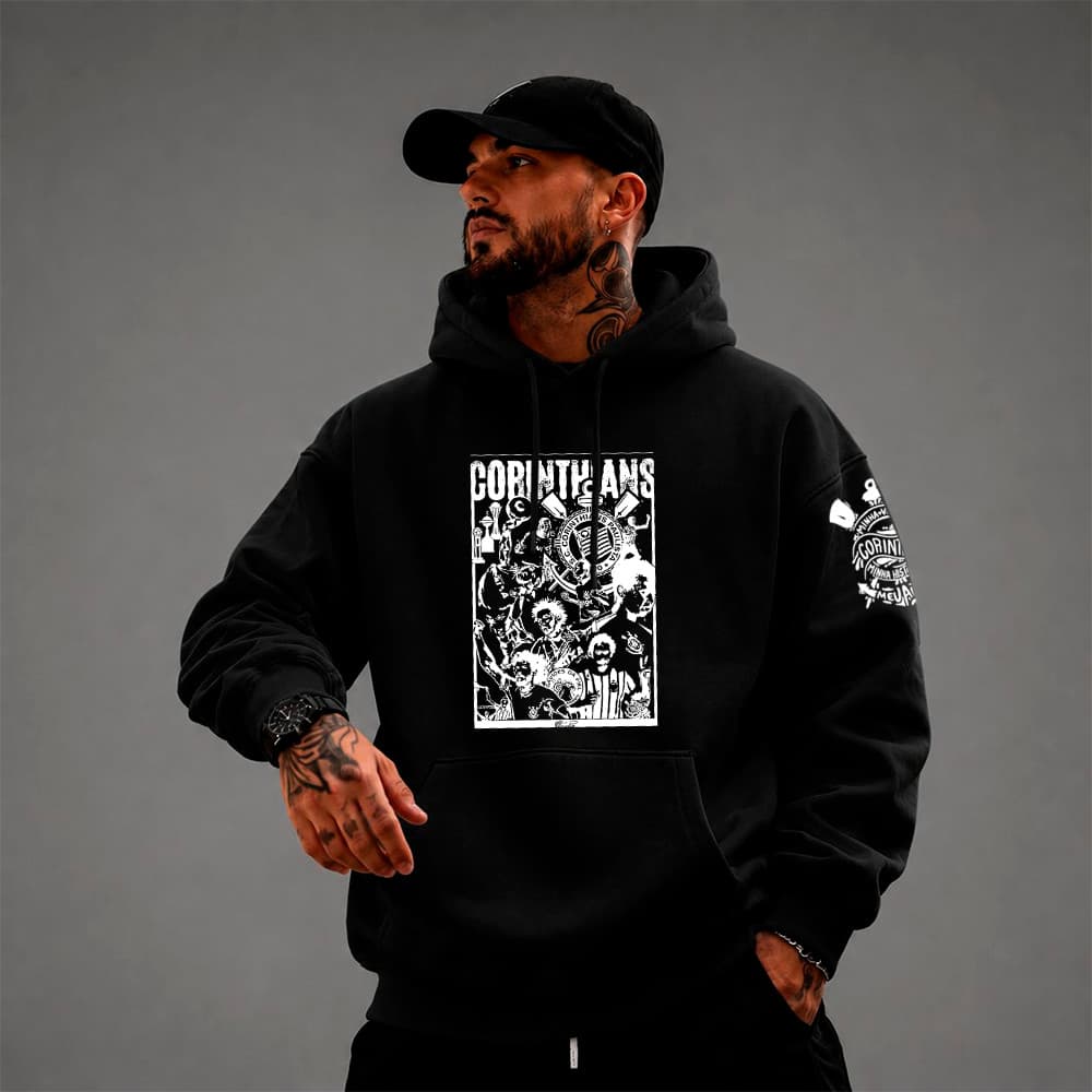 Moletom Hoodie Unissex Corinthians Estampa Streetwear Gaviões Da Fiel 100%Algodão Envio Rápido