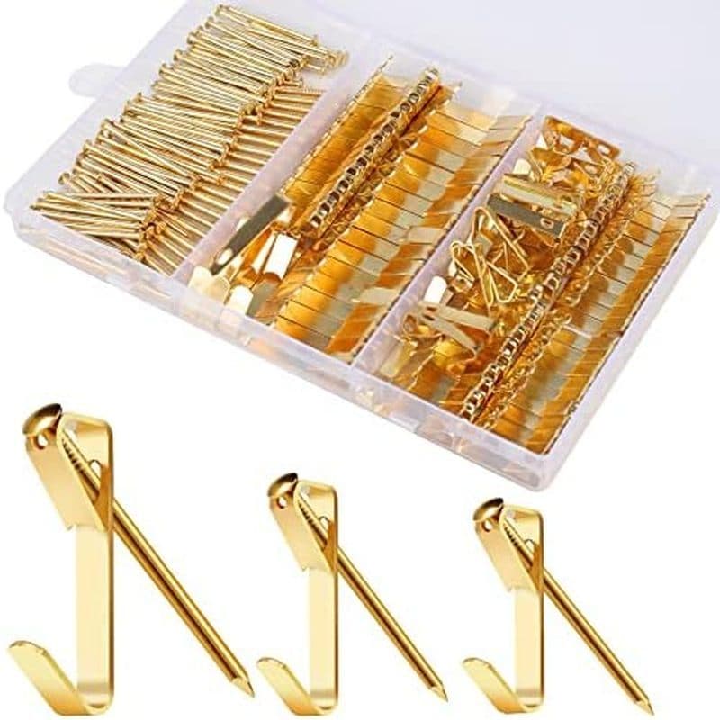 Kit De Suspensão De Imagens De 184 Peças , Cabides De Imagem De 20 Lb , 30 E 50 Ganchos De Metal Para Pendurar Com Prego