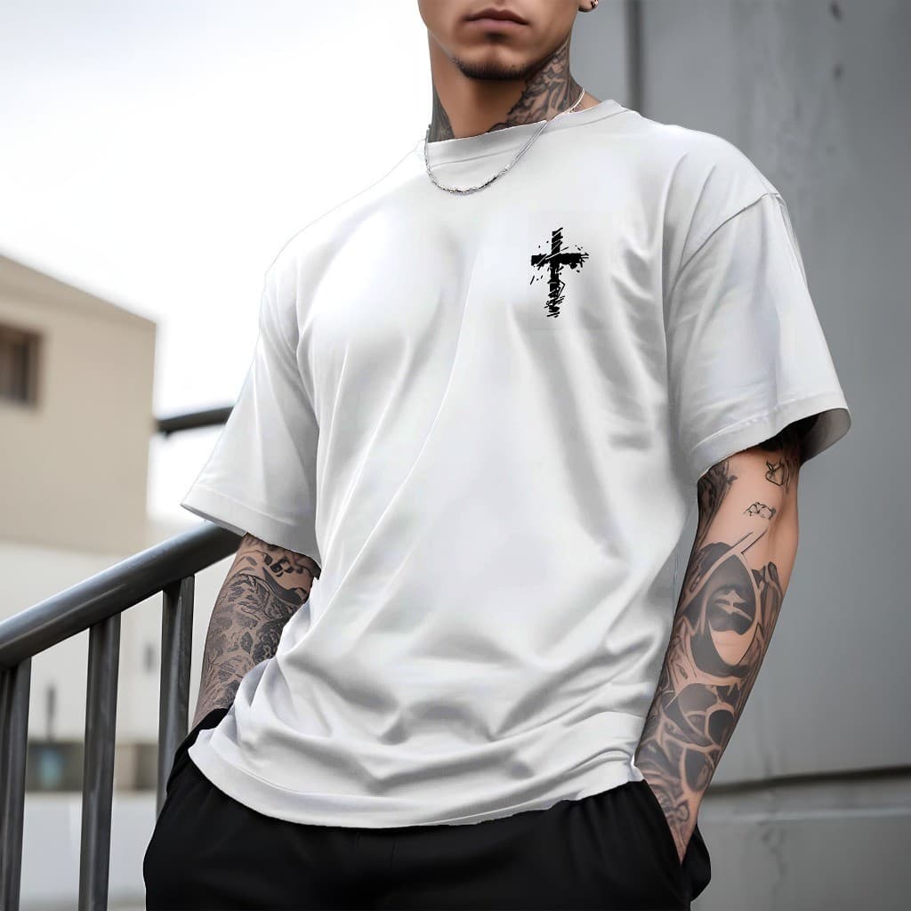 Camiseta Masculina Camisa Street Faith Camisa Manfinity 100% Algodão