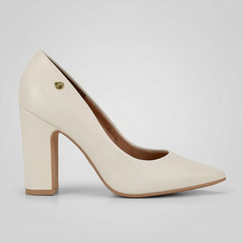 Sapato Scarpin Vizzano Salto Alto Off White