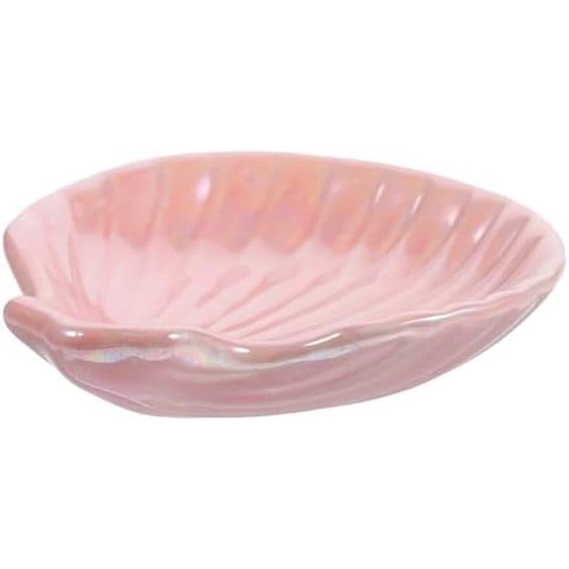Bandeja De Concha De Cerâmica Rosa Perolada Uonlytech , Recipiente De Colar De Prato De Bugigangas Para Armazenamento E