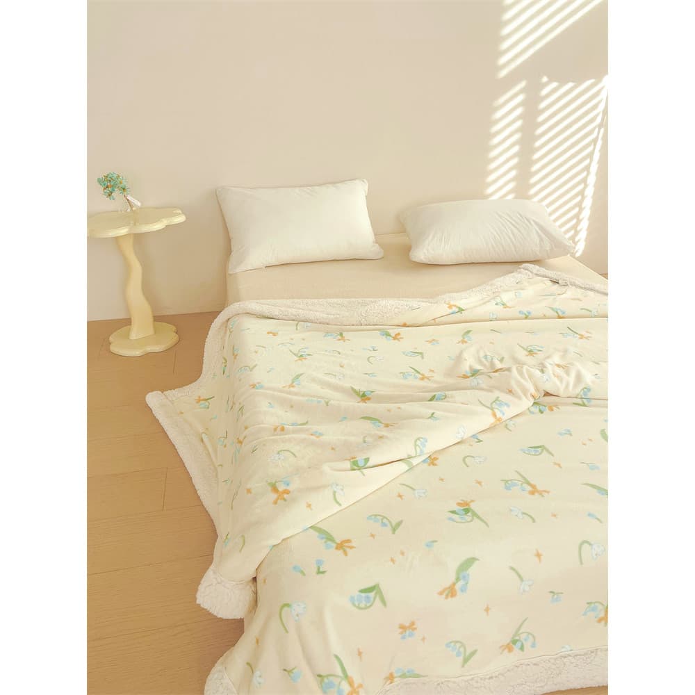 Quente primavera diário feliz sentimento Original cordeiro cobertor de pelúcia outono inverno macio ceroso creme velo qu