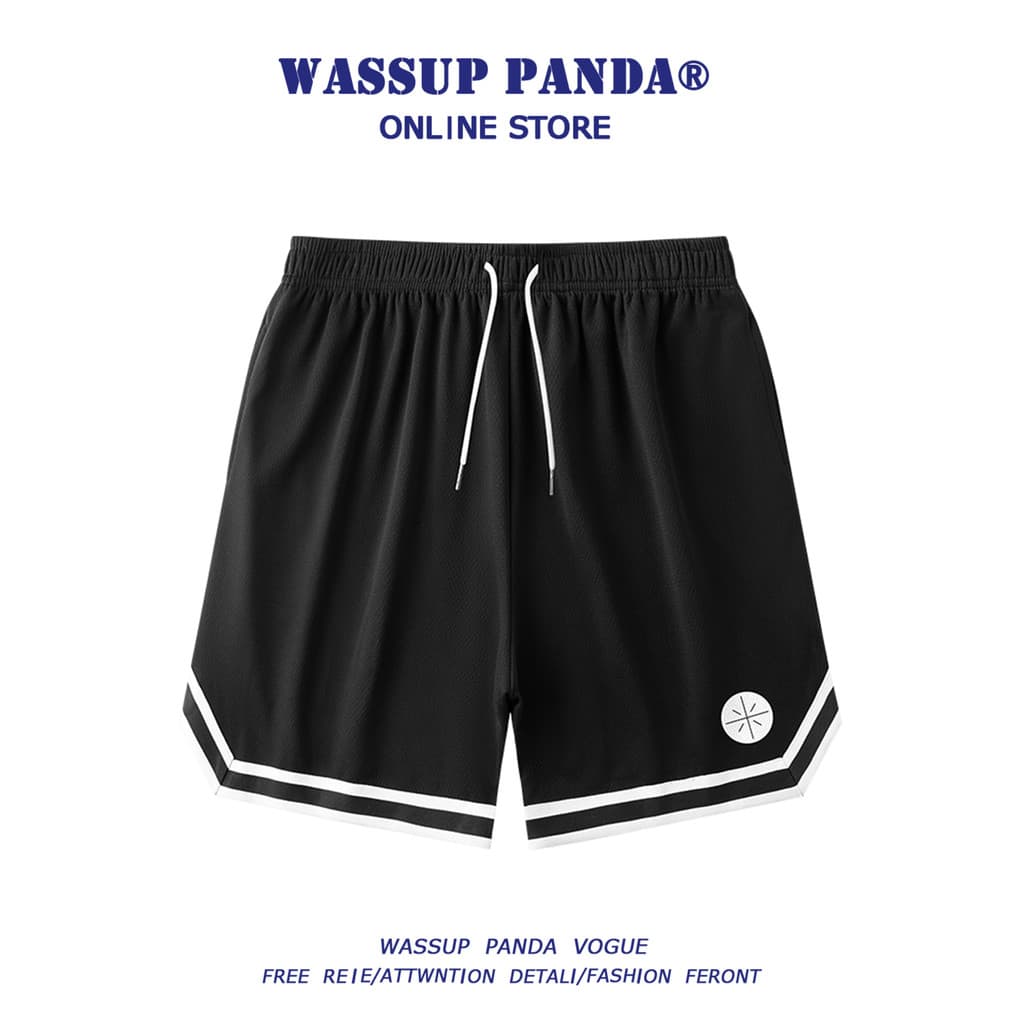 WASSUP PANDA Verão Fino Gelo Seda Shorts Esportivos Homens de Secagem Rápida Solto Casual Correndo Basquete Calças de Ci