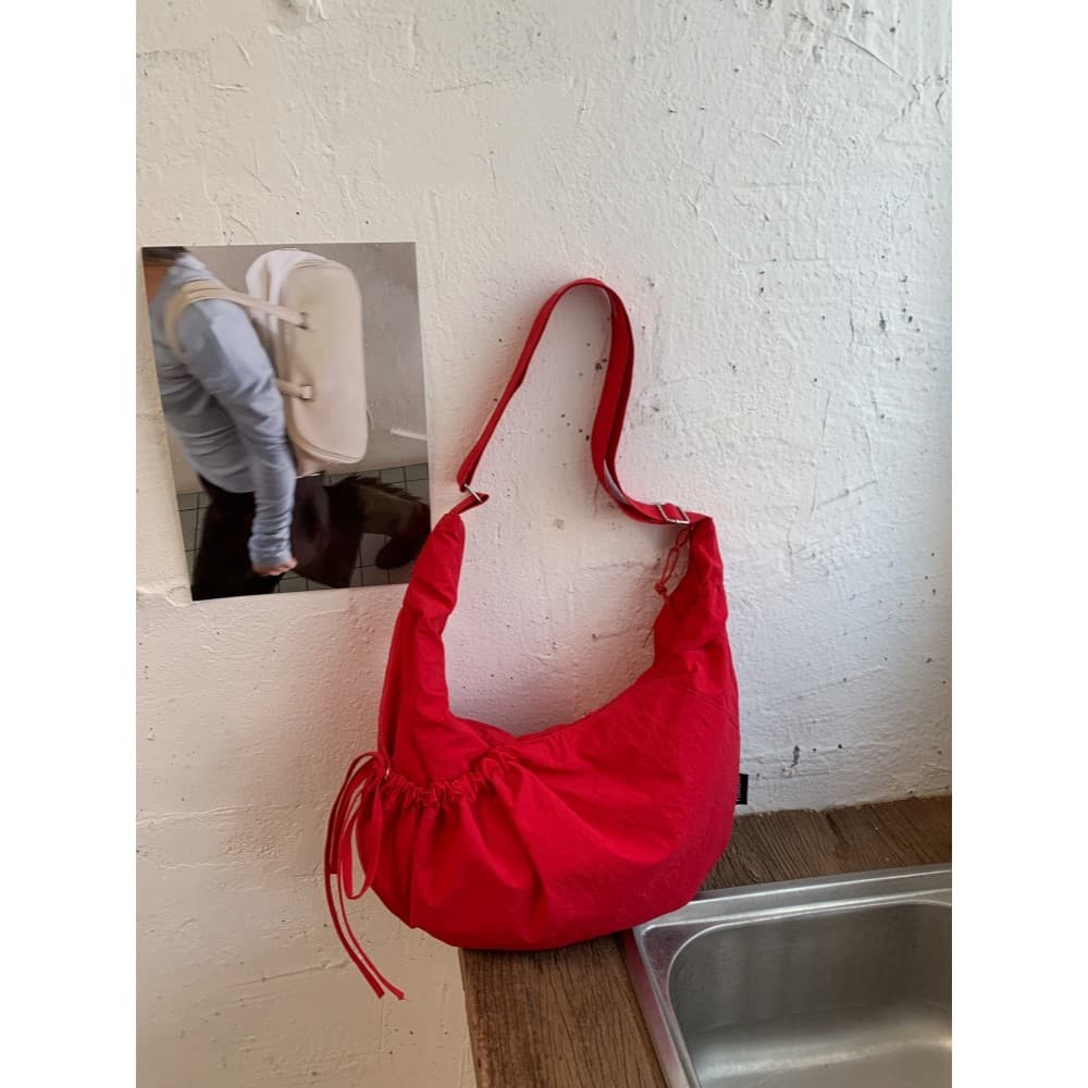Estilo preguiçoso saco do mensageiro grande capacidade lavável pano saco de ombro esportes Commuter sacola estudante cla