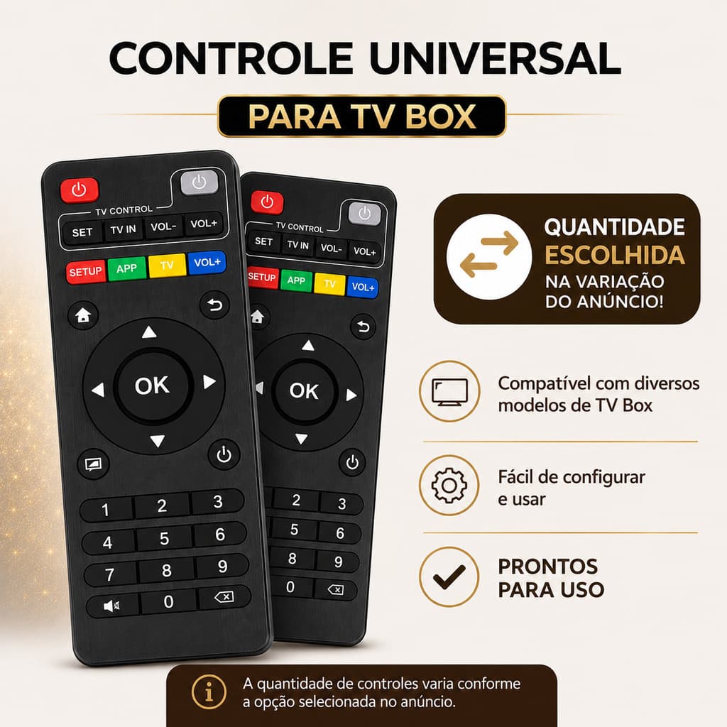 Controles Remoto TV Box Inteligente Completo: Prontos para uso | Infra Vermelho