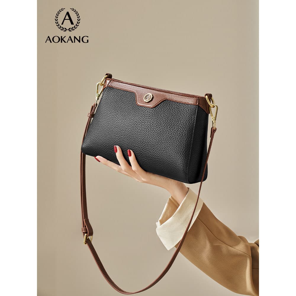 Okcom bolsa mãe feminina 2026, novo estilo, bolsa mensageiro, grande capacidade, bolsa de ombro feminina, couro genuíno,