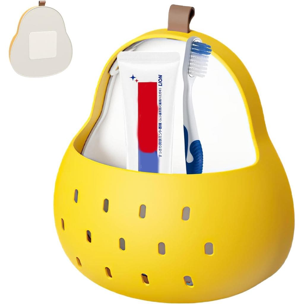 Caixa De Armazenamento De Suporte De Escova De Dentes Em Forma De Pêra , Rack Organizador De Banheiro Versátil Montado N