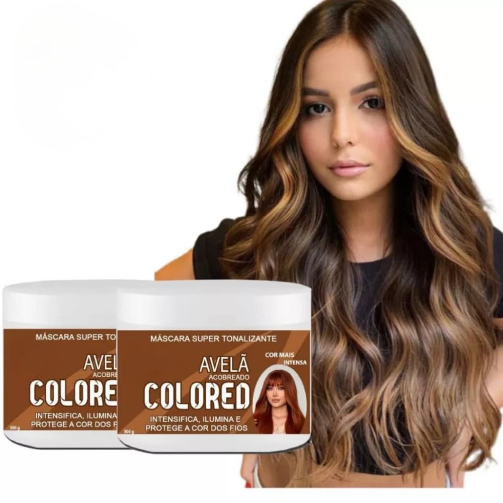 Tonalizante Avelã Chocolate Colored 300g Sem Amônia Máscara Hidratante Brilho Intenso