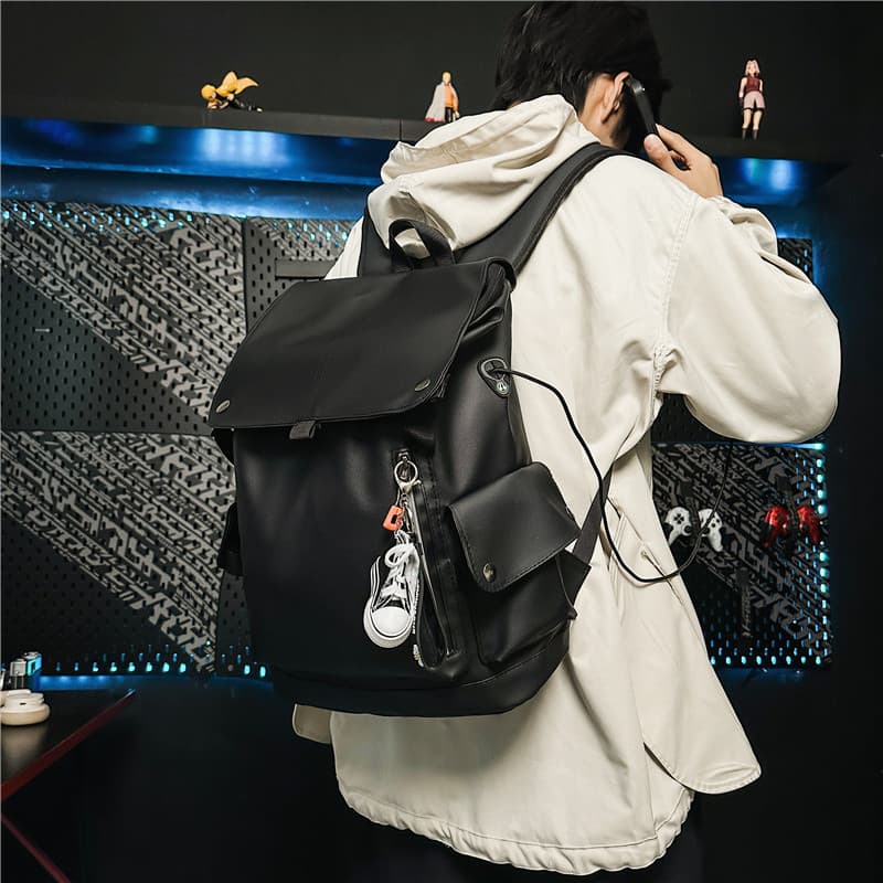 Hong Kong IT HKins Commuter mochila masculina grande capacidade estudante saco de escola à prova dwaterproof água couro