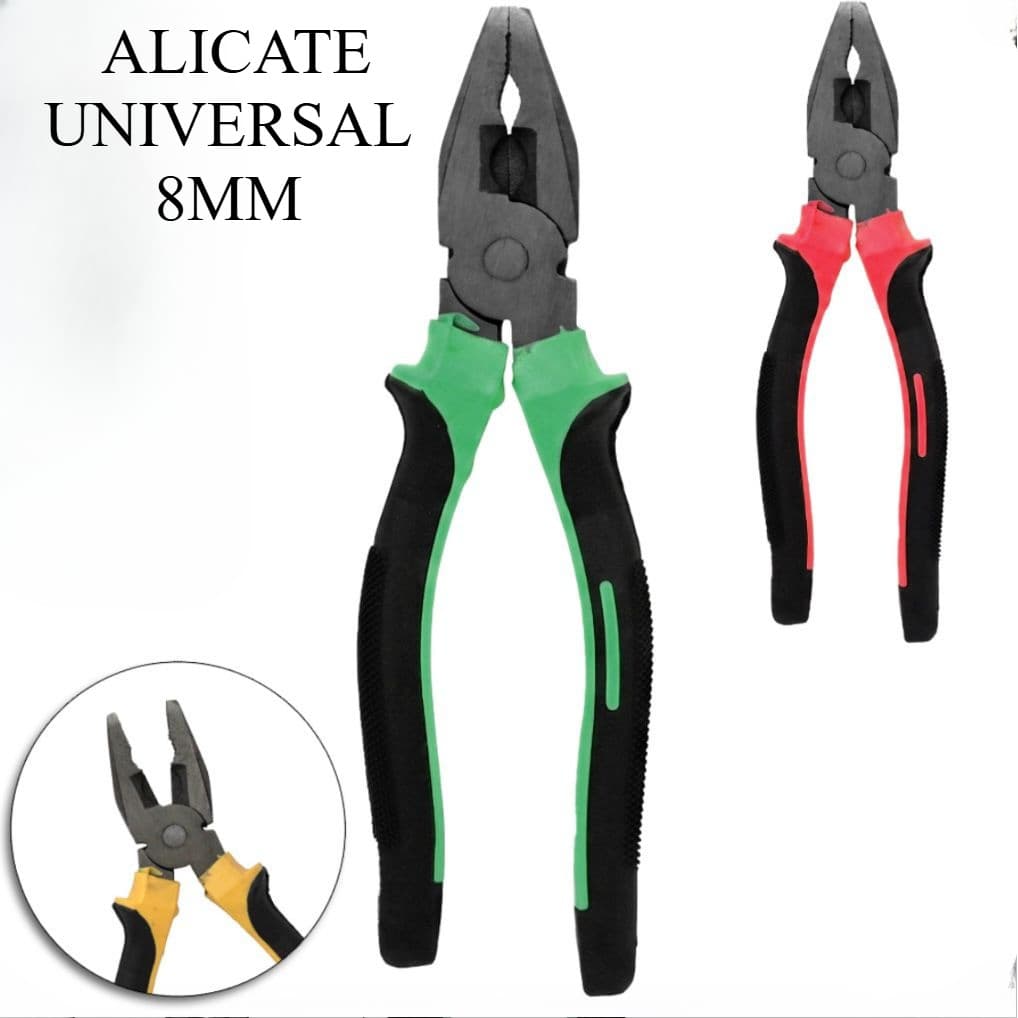 Alicate Universal 8"  8mm Cabo Emborrachado