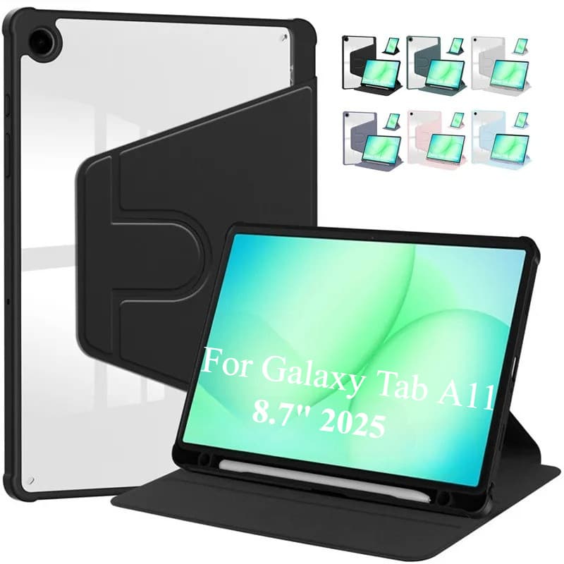 Para Samsung Galaxy Tab A11 Caso 8.7 " 2025 Rotativo Magnético Acrílico Volta Tablet Capa Funda SM-X130 X135 Com Suporte