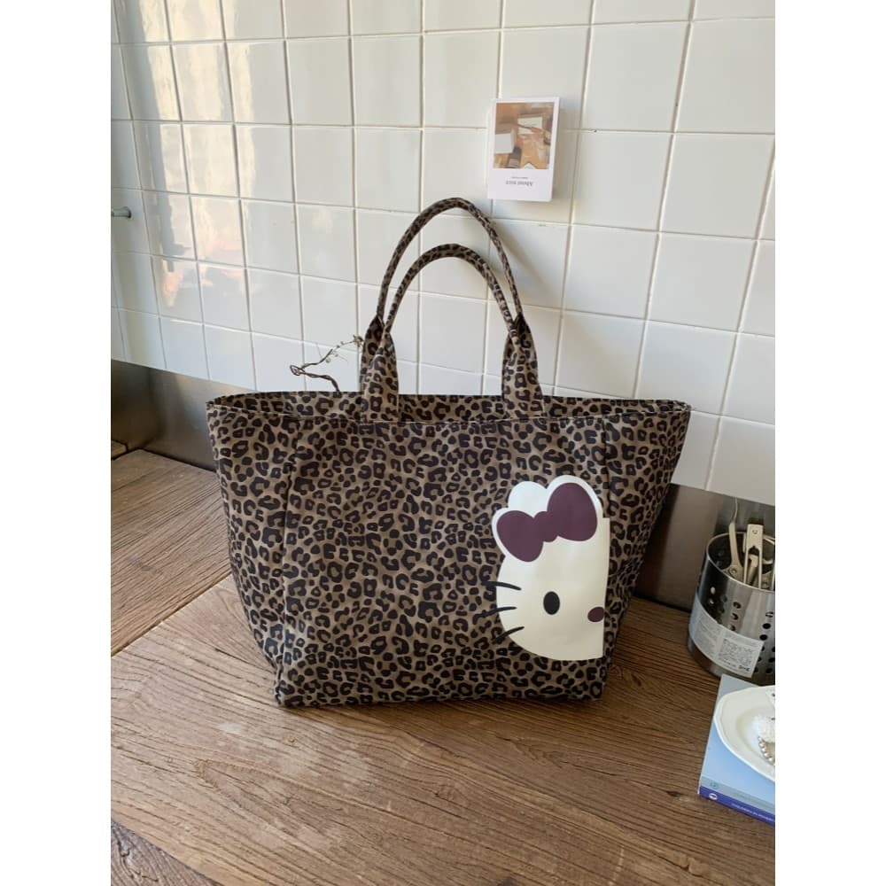 Casual grande capacidade leopardo impressão saco feminino 2025 novo estilo Commuter All-Match bolsa de ombro estudantes