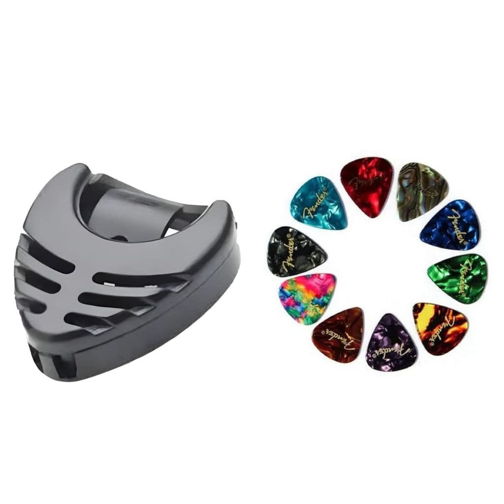 Kit Porta Palhetas Guitarra Adesivo + Palhetas 046
