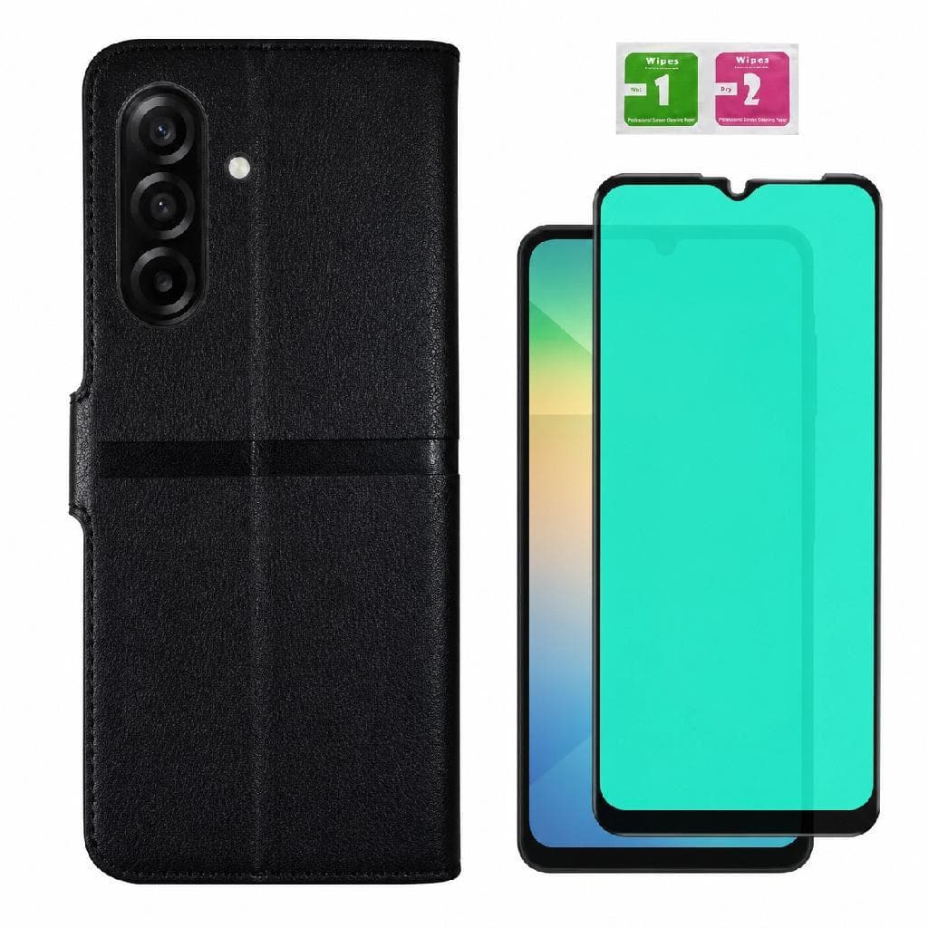 Capa Carteira Flip + Película Ceramica 9D para Samsung Galaxy A17