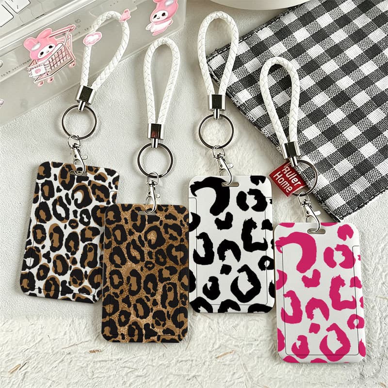 Capa De Cartão Com Estampa De Leopardo Para Cartões De Identificação , Ônibus E Acesso