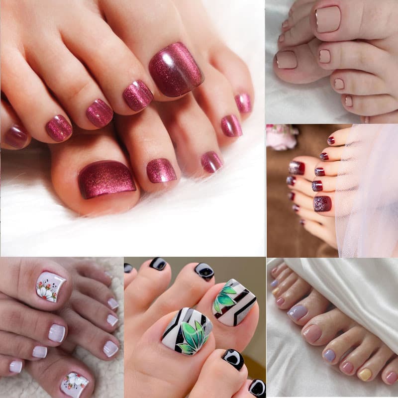 ✨ Conjunto De Unhas Confortáveis Para Prensar Nos Dedos Dos Pés , Bastão Falso Nas Mulheres , Verão , Praia , Manicure