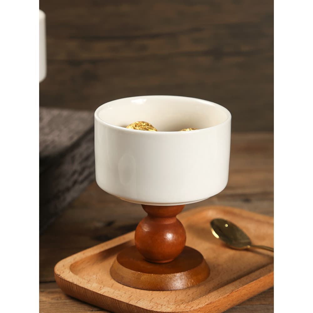 Francês Retro cerâmica Log cálice sobremesa copo sorvete iogurte pudim tigela decoração ornamentos de alto valor