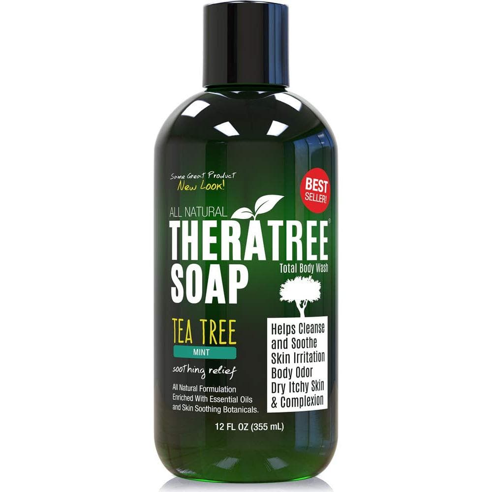 Sabonete e Gel de Banho TheraTree com Óleo de Tea Tree e Óleo de Neem 12oz - Ajuda com Irritações na Pele, Odor Corporal