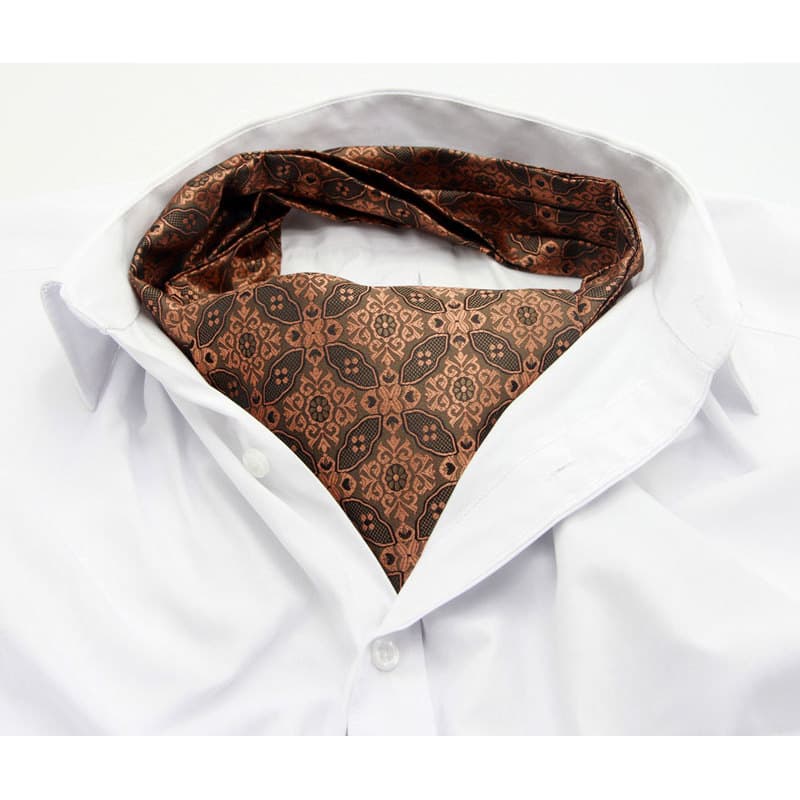 Homens cachecol camisa cachecol masculino britânico Retro dupla face bordado terno decote cachecol padrão Bronze