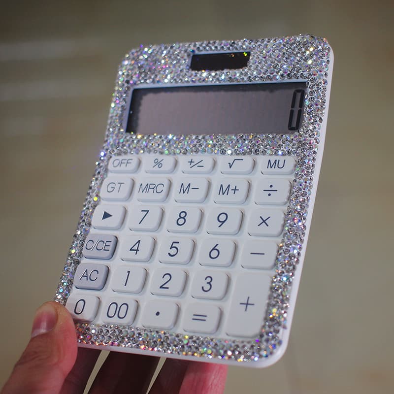 Luz de luxo diamante quadrado computador simples escritório casa estudante negócios portátil calculadora presente