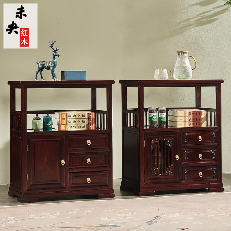 Estilo chinês de madeira maciça Bogu Rack armário lateral jantar forno microondas antigo mogno móveis oriente africano j