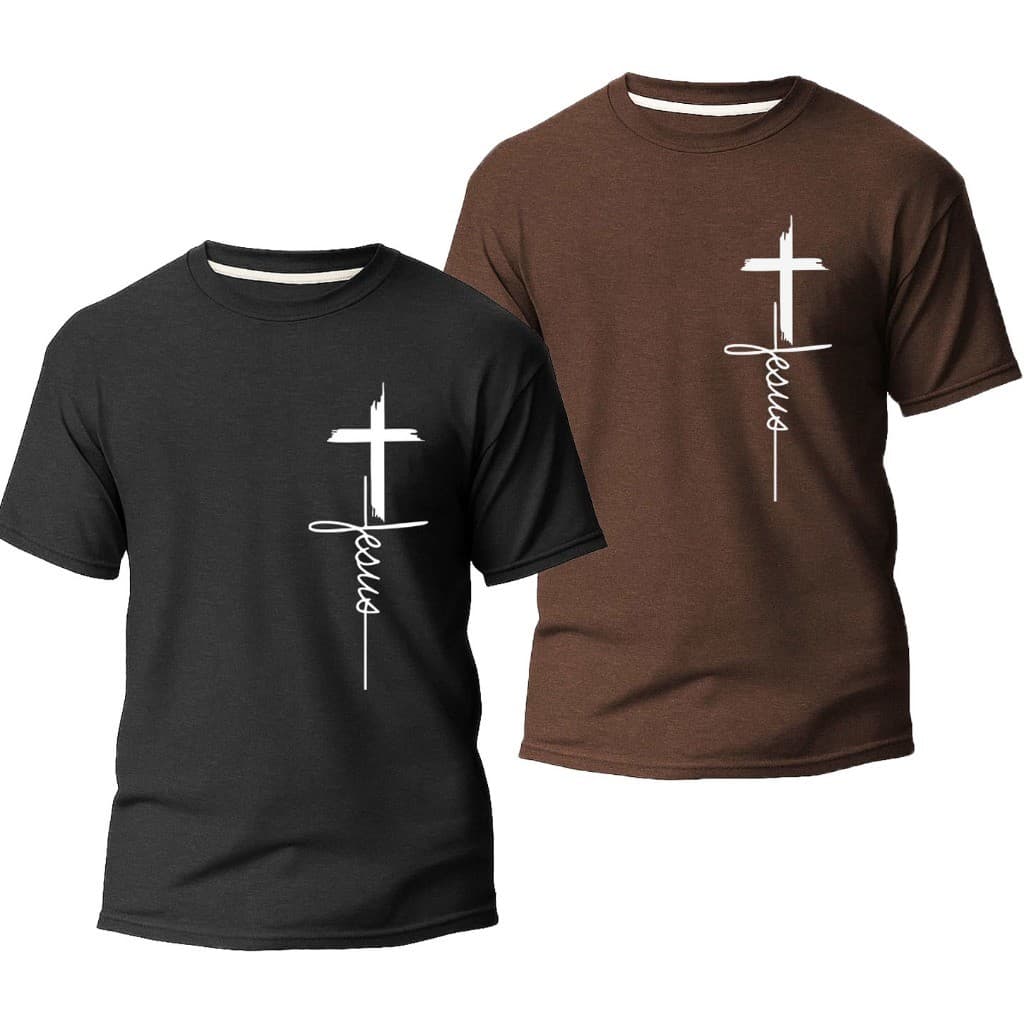Kit 2 Camisetas Unissex Gospel Religiosa Jesus 100%Algodão.