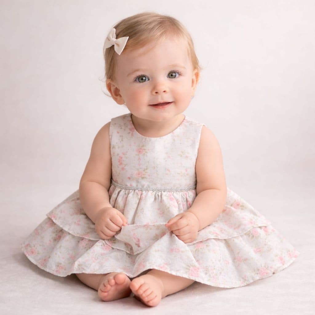 Vestido Infantil Festinha Floral Menina Roupa Bebê Elegante Confortável Moda Infantil Feminina