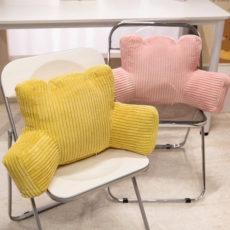 Almofada Lombar De Árvore Colorida , Encosto De Veludo Macio , Cintura Ergonômica , Verde , Rosa , Assento Amarelo