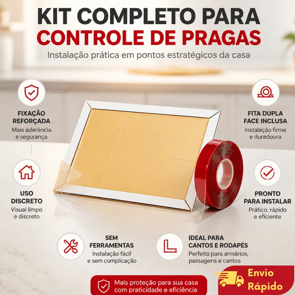 KIT Ratoeira Adesivo Cola Gruda Rato + Fita dupla face extra forte (3/6/9/12/15/20/25 Unidades)