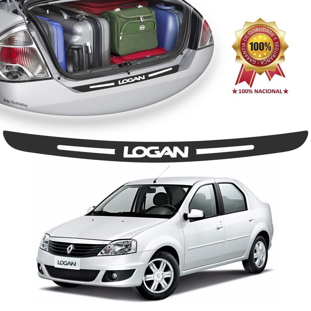 Soleira de Porta Malas Adesivo Protetor Renault Logan Universal Carro personalizado