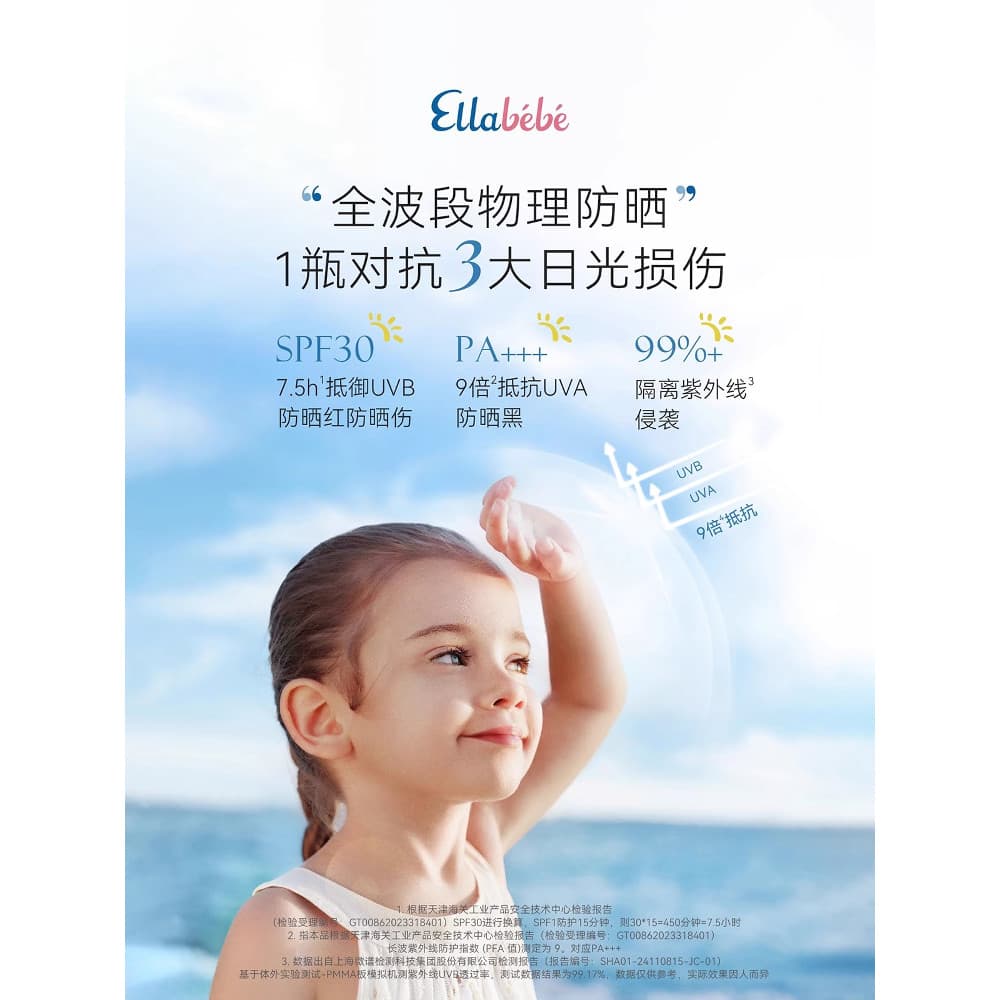 [Código de fonte física] Ai Lebebei Xiaoyunduo Creme protetor solar infantil Loção protetora solar física para bebês FPS