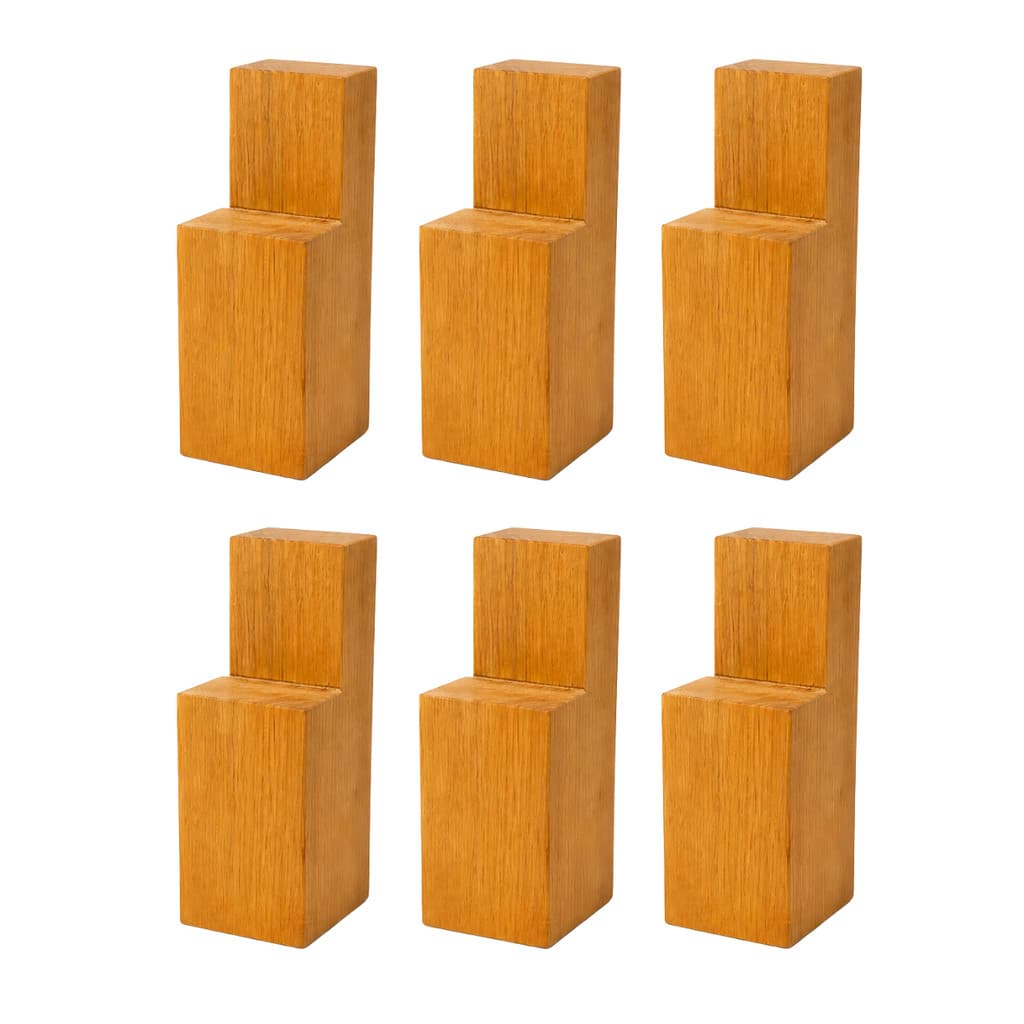 Kit 6 Pés Móveis Madeira Maciça Para Guarda Roupa Roupeiro 4 Unidades Cor Mel