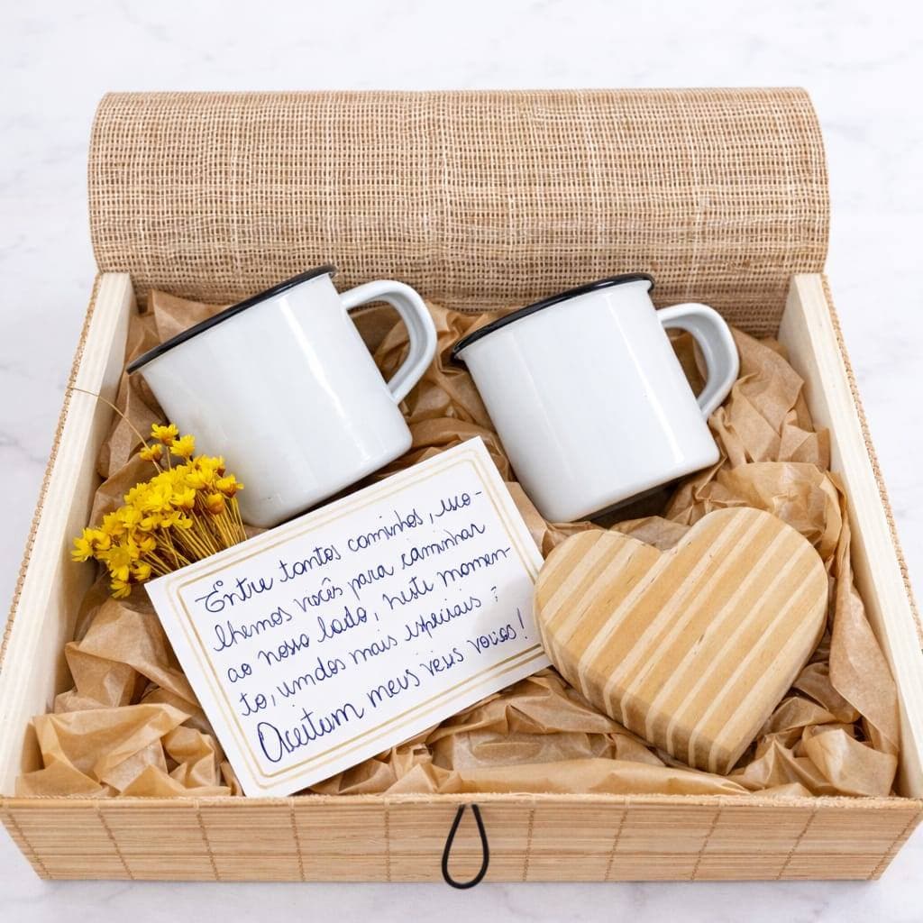 Caixa presente em bambu natural artesanal com tampa com 10 unidades. 22001-KIT-C3-10-GRA