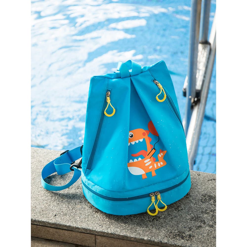 Separação seca e molhada saco de natação crianças mochila saco de armazenamento de natação feminino portátil saco de gin