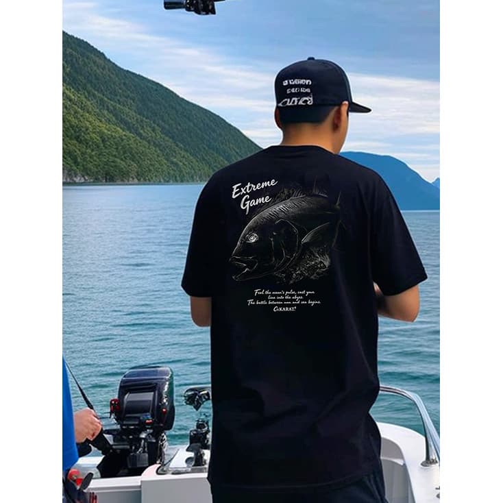 Isca de pesca camiseta Upstream terno de pesca masculino verão manga curta em torno do pescoço curto esportes umidade-ab