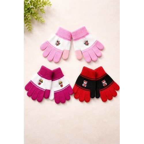 Kit 3 Pares De Luvas Infantil Menino Menina Macia Inverno Outono Quentinha
